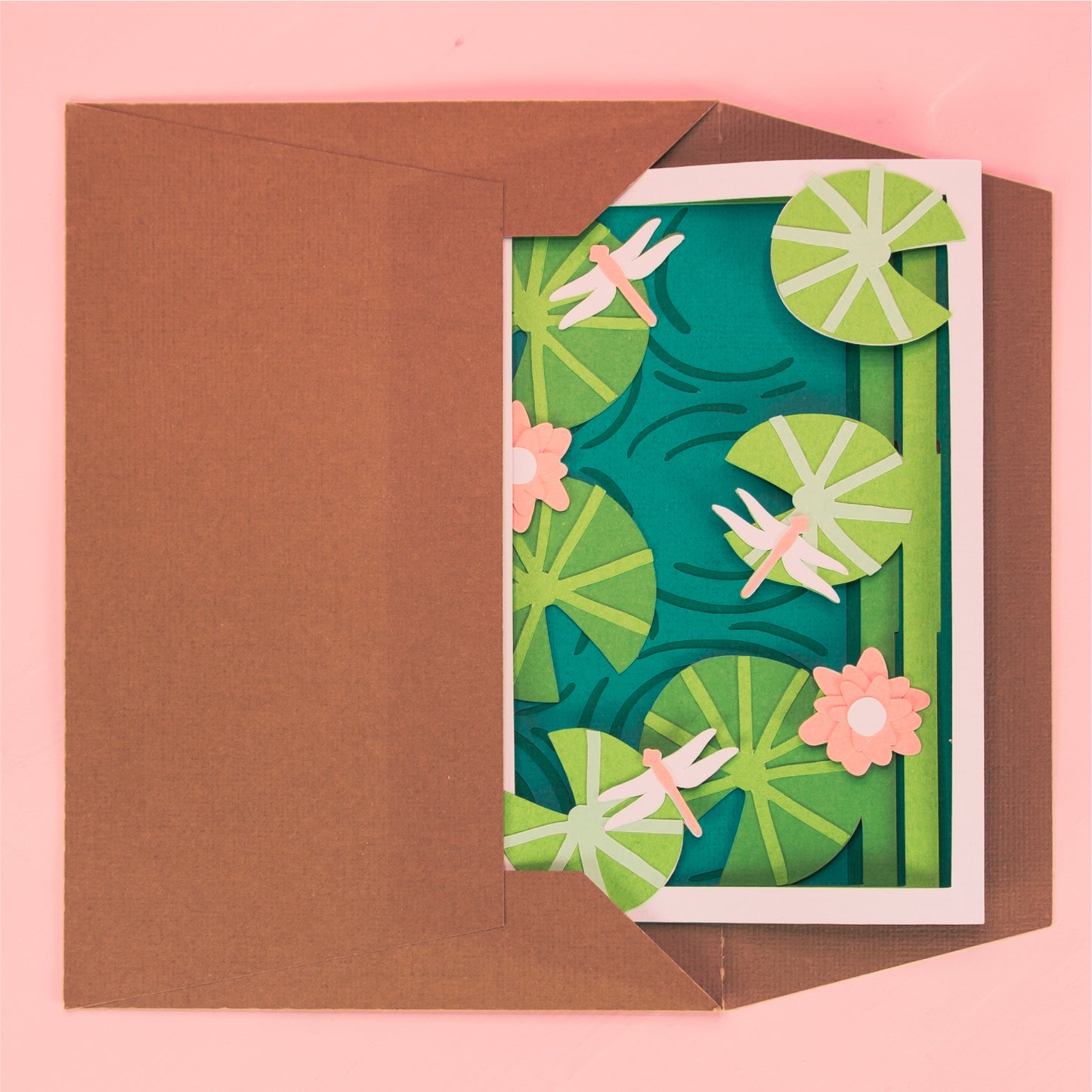 Lily Pad Pond Card - 3D Card SVG
