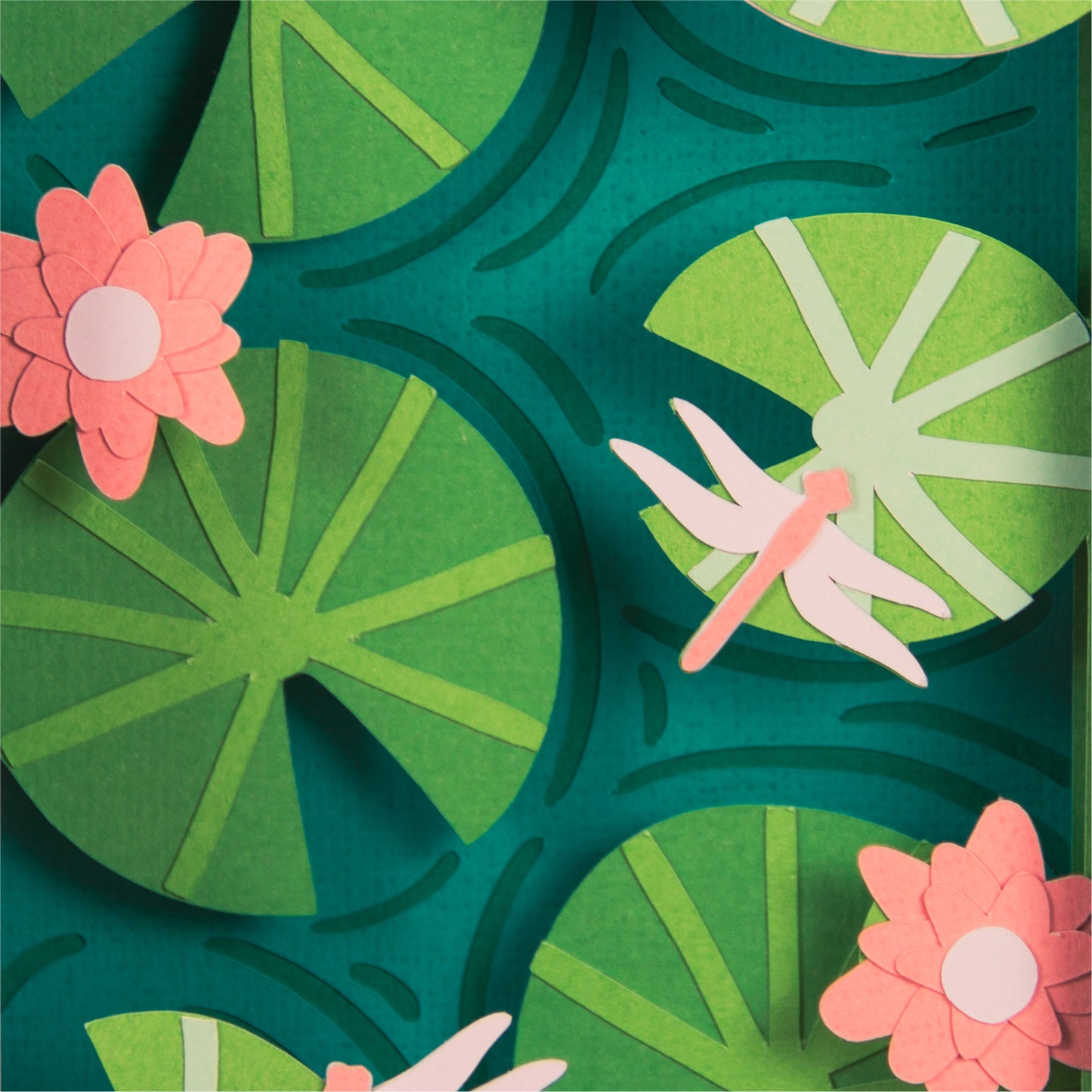 Lily Pad Pond Card - 3D Card SVG