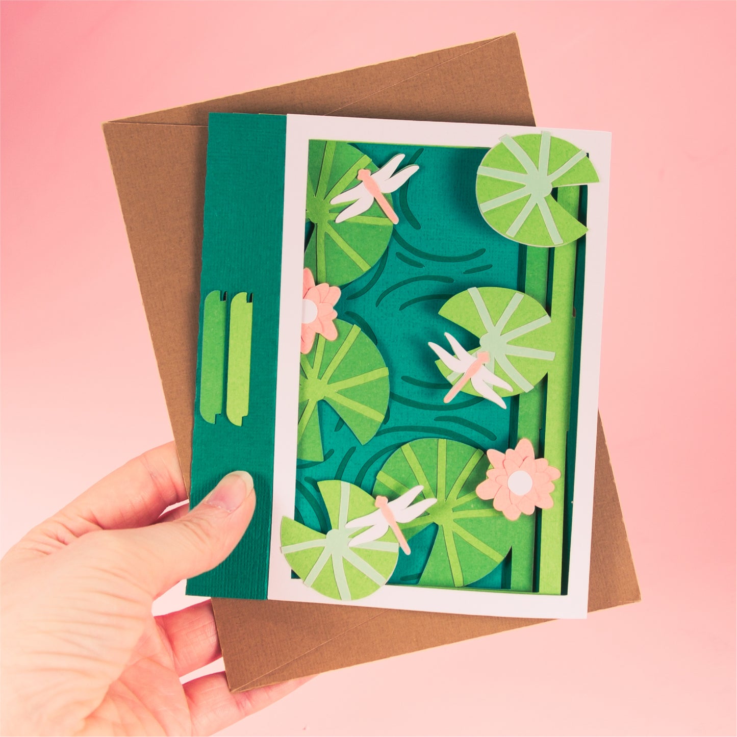Lily Pad Pond Card - 3D Card SVG