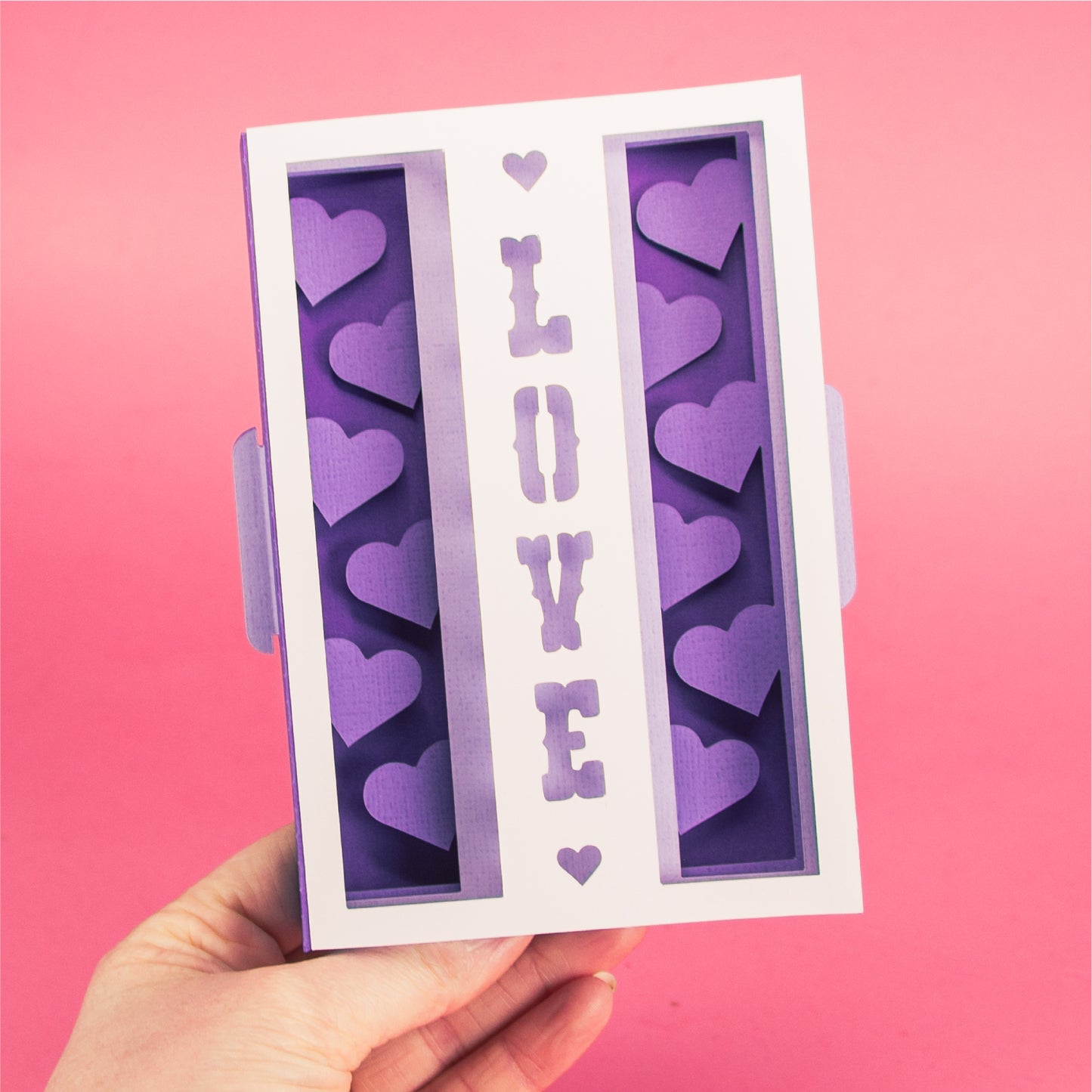 Love Vertical Card - 3D Valentine's Day Card SVG
