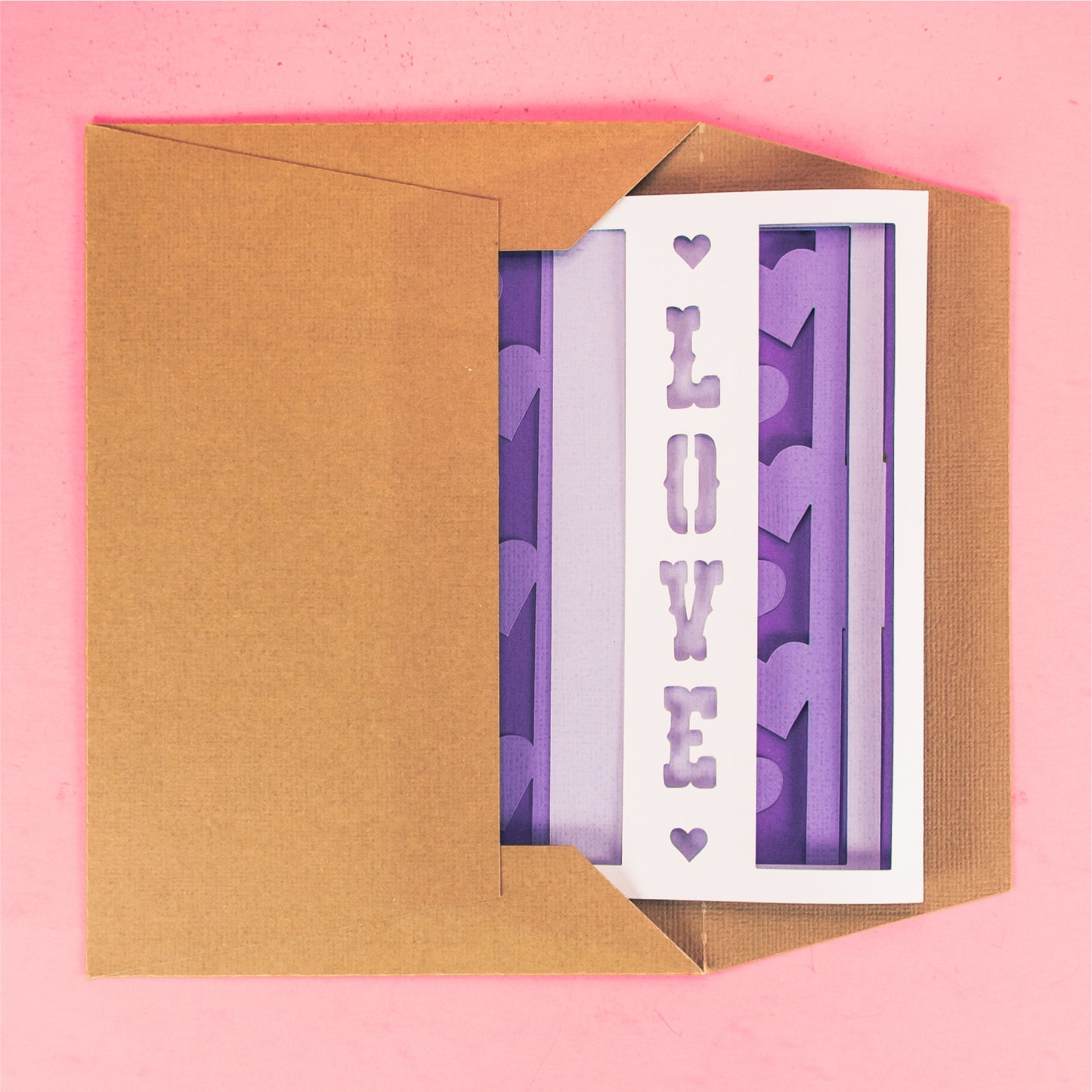 Love Vertical Card - 3D Valentine's Day Card SVG