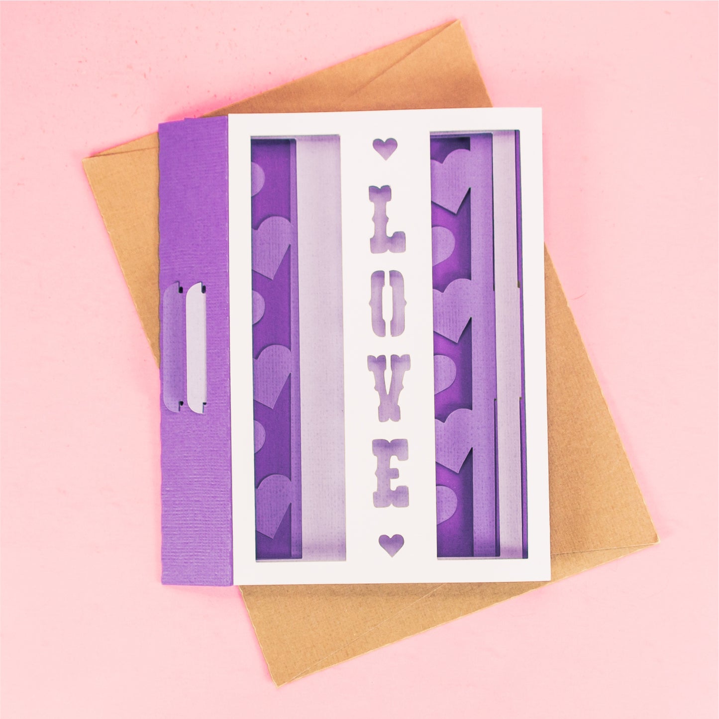 Love Vertical Card - 3D Valentine's Day Card SVG