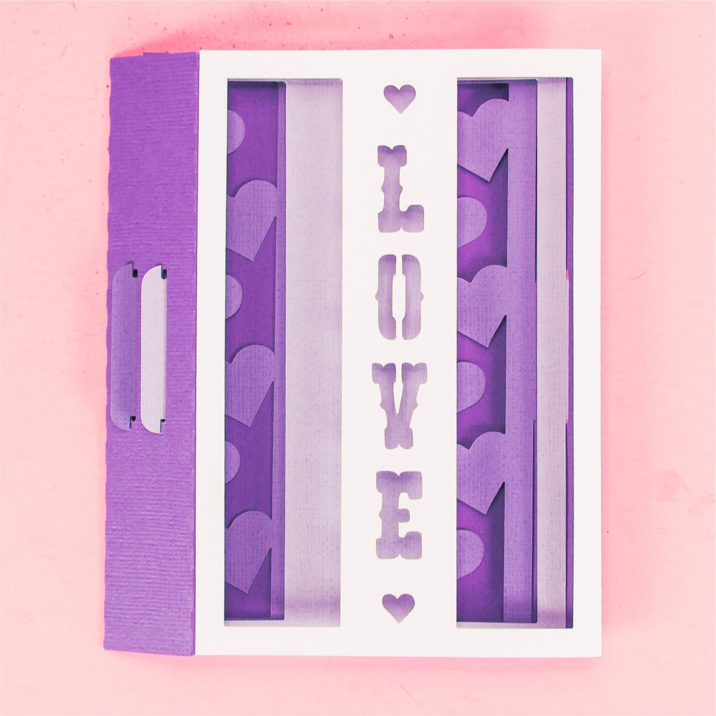 Love Vertical Card - 3D Valentine's Day Card SVG