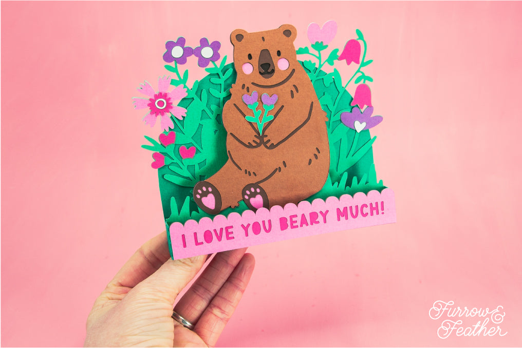 I Love You Beary Much SVG - Valentine's Day Card SVG