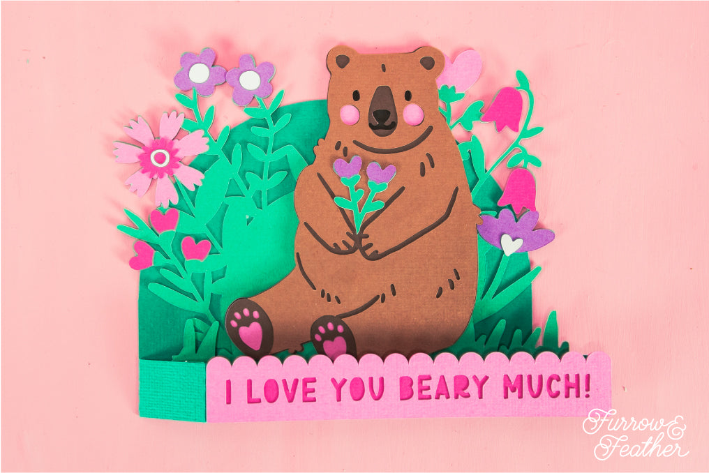 I Love You Beary Much SVG - Valentine's Day Card SVG