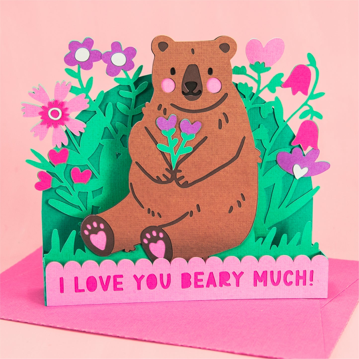 I Love You Beary Much SVG - Valentine's Day Card SVG