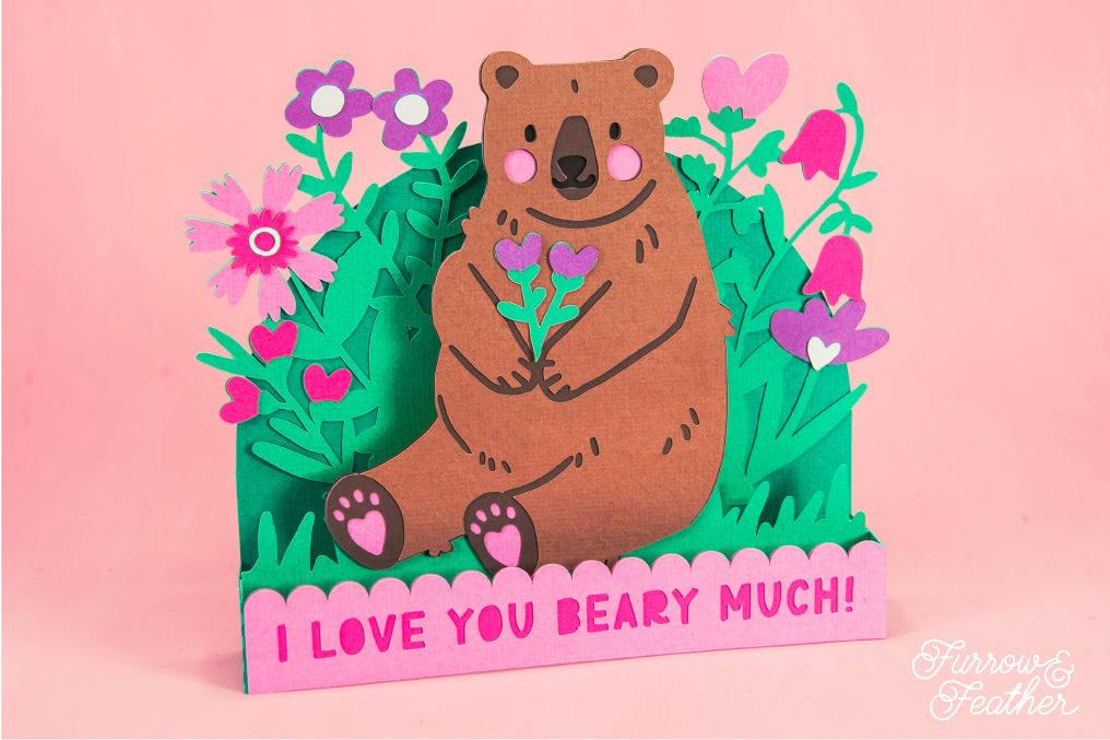 I Love You Beary Much SVG - Valentine's Day Card SVG