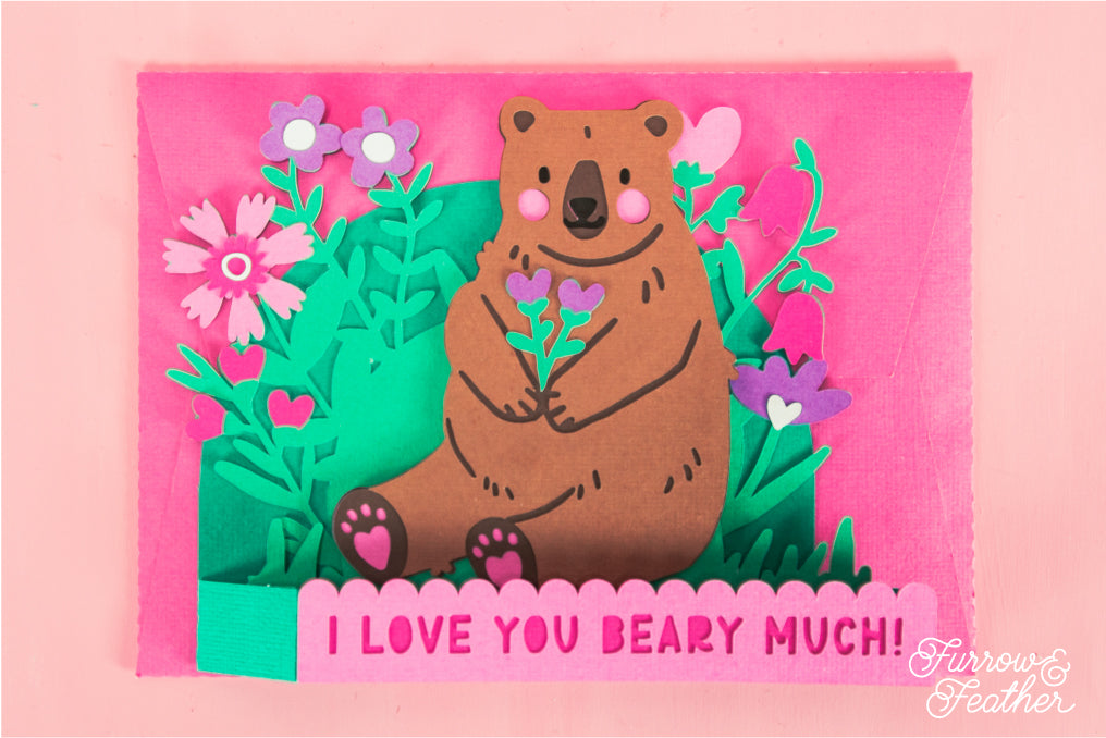 I Love You Beary Much SVG - Valentine's Day Card SVG