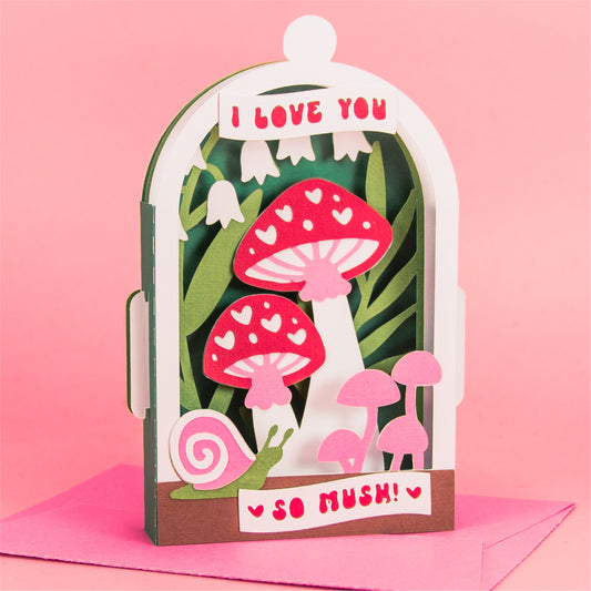 I Love You So Mush! Card - 3D Mushroom Card SVG