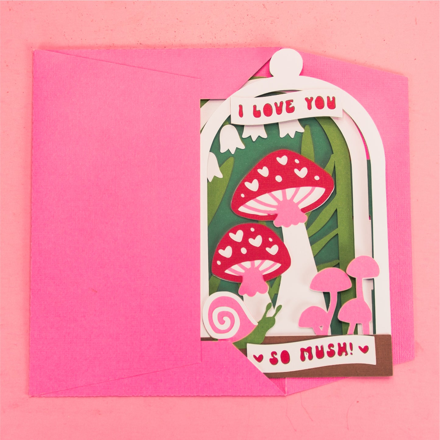 I Love You So Mush! Card - 3D Mushroom Card SVG