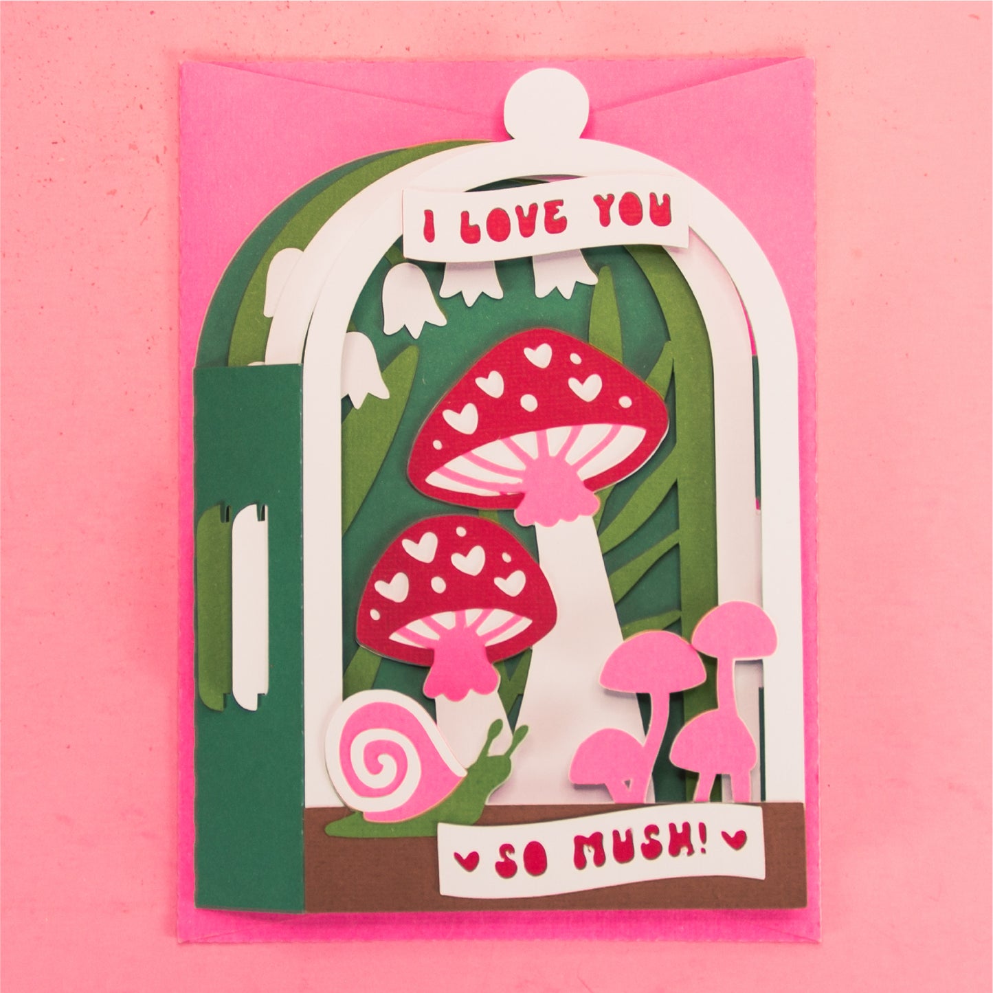 I Love You So Mush! Card - 3D Mushroom Card SVG