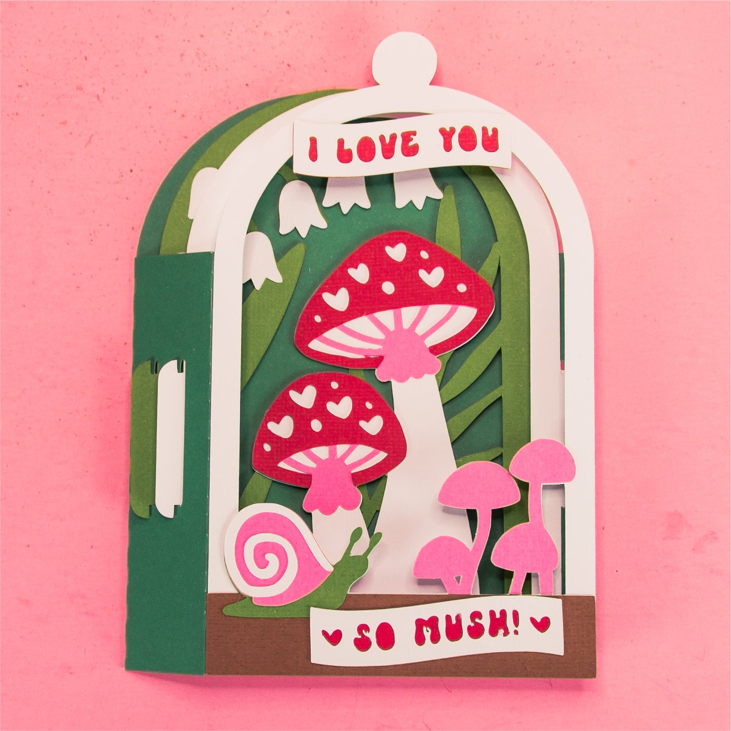 I Love You So Mush! Card - 3D Mushroom Card SVG