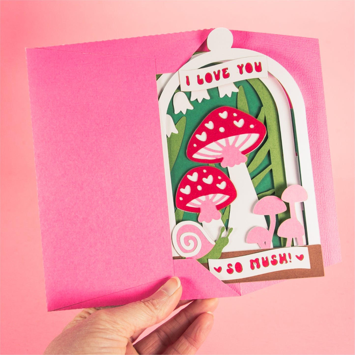 I Love You So Mush! Card - 3D Mushroom Card SVG