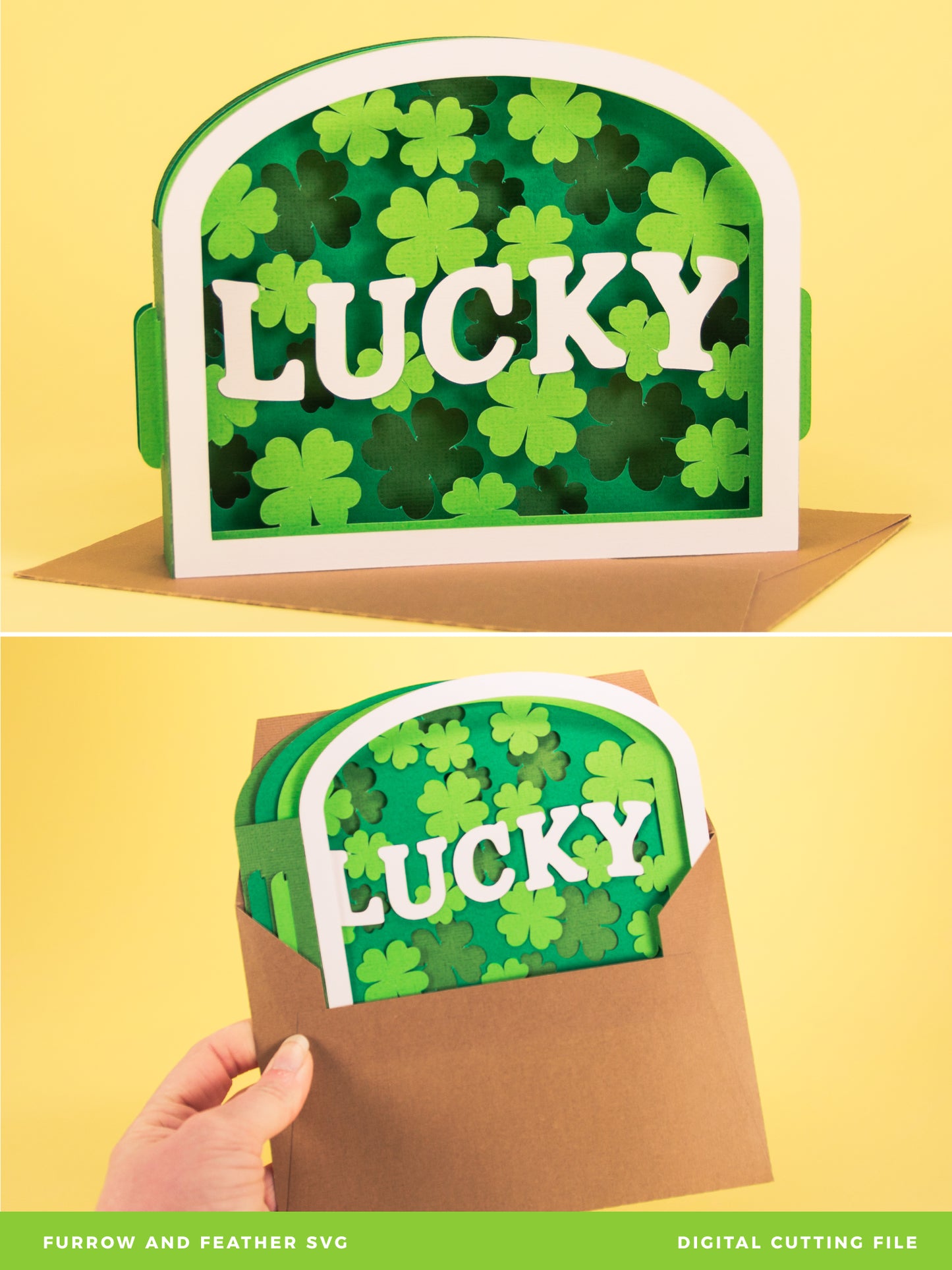 Lucky Shadowbox Card - 3D St. Patrick's Day Card SVG
