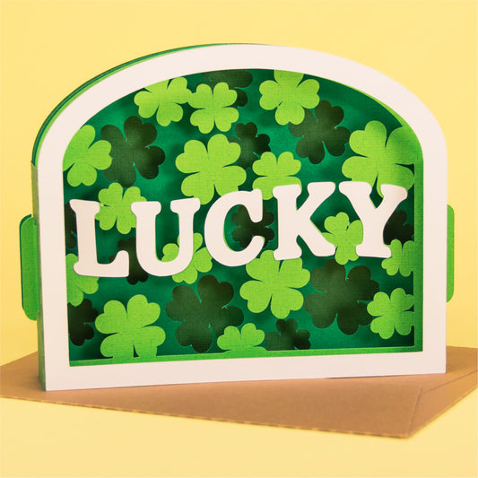 Lucky Shadowbox Card - 3D St. Patrick's Day Card SVG