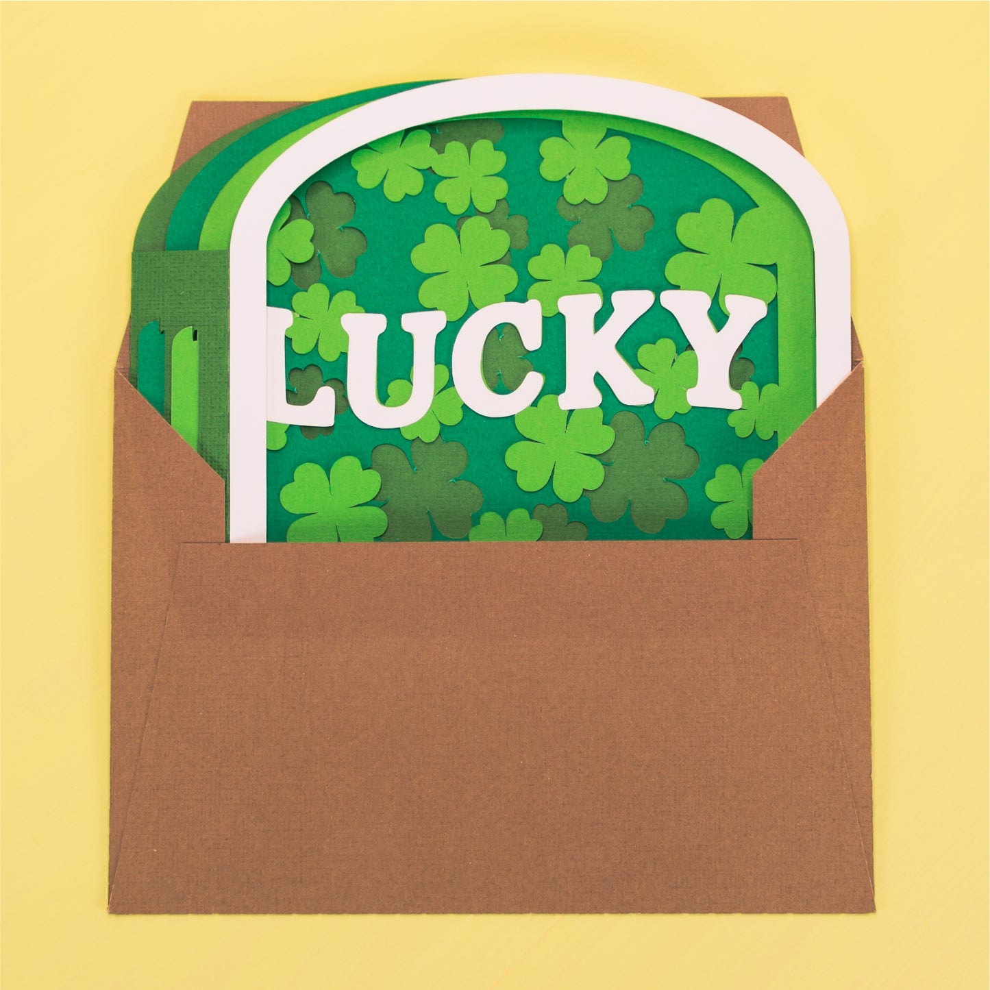 Lucky Shadowbox Card - 3D St. Patrick's Day Card SVG
