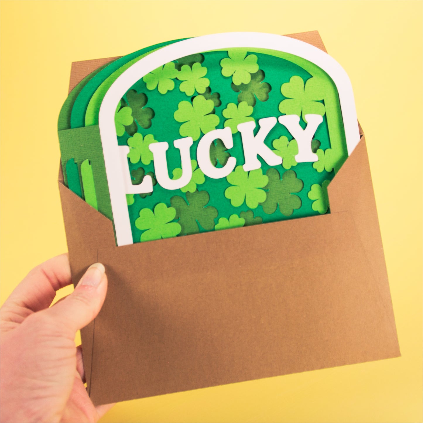 Lucky Shadowbox Card - 3D St. Patrick's Day Card SVG