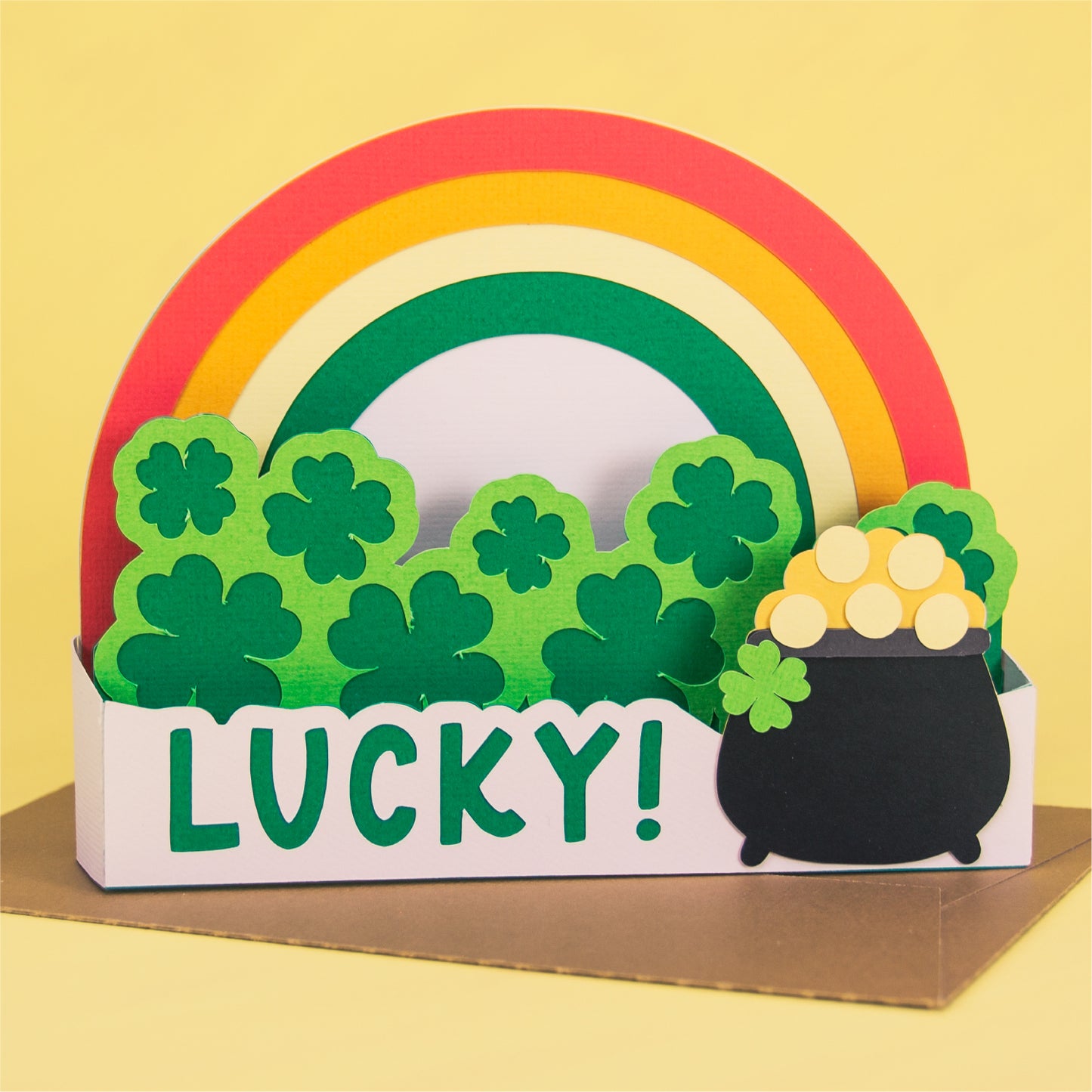 Lucky Rainbox Card - 3D St. Patrick's Day Card SVG