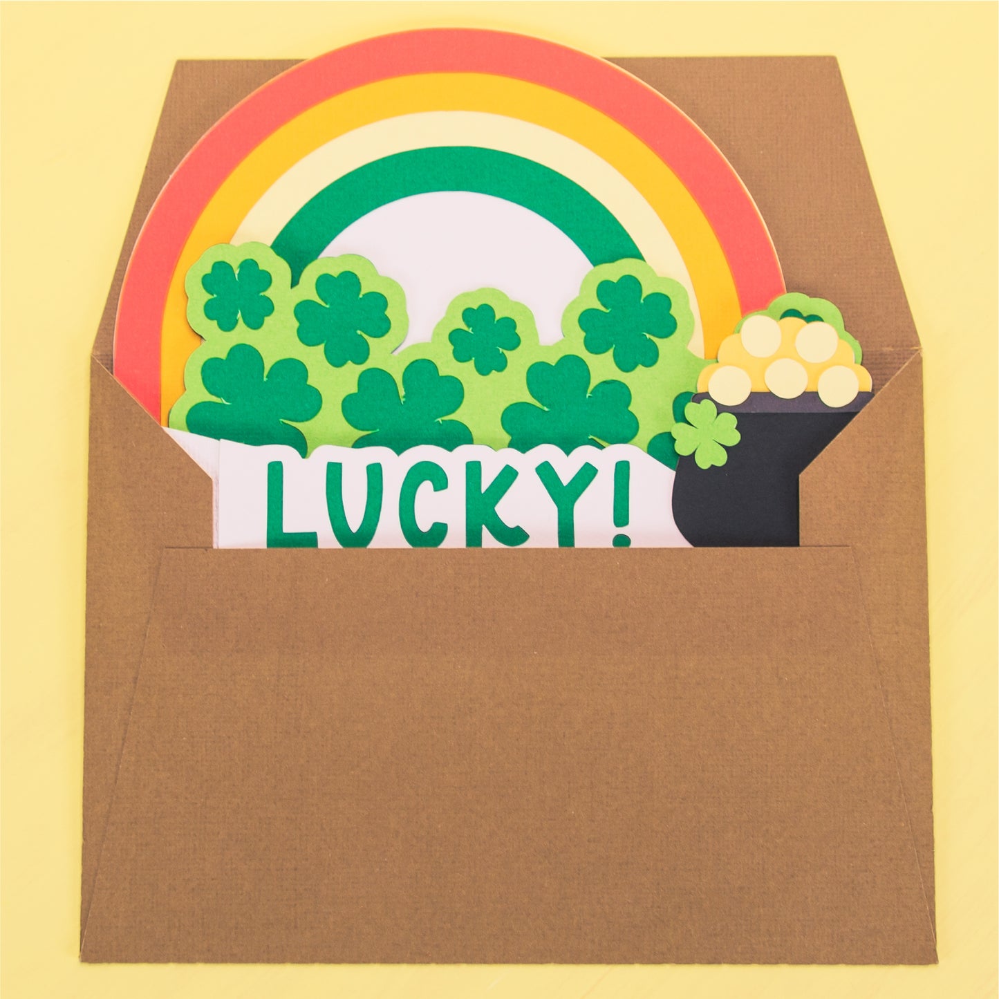Lucky Rainbox Card - 3D St. Patrick's Day Card SVG