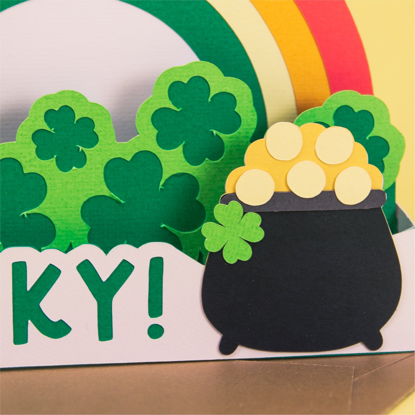 Lucky Rainbox Card - 3D St. Patrick's Day Card SVG