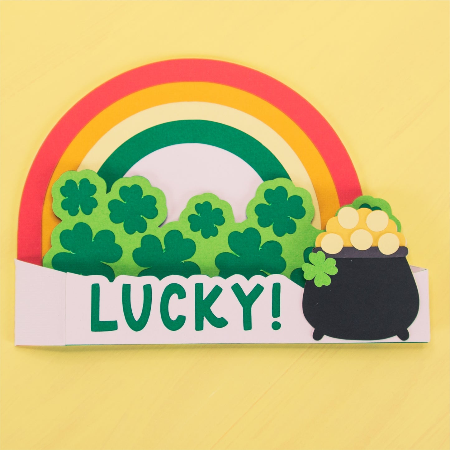 Lucky Rainbox Card - 3D St. Patrick's Day Card SVG