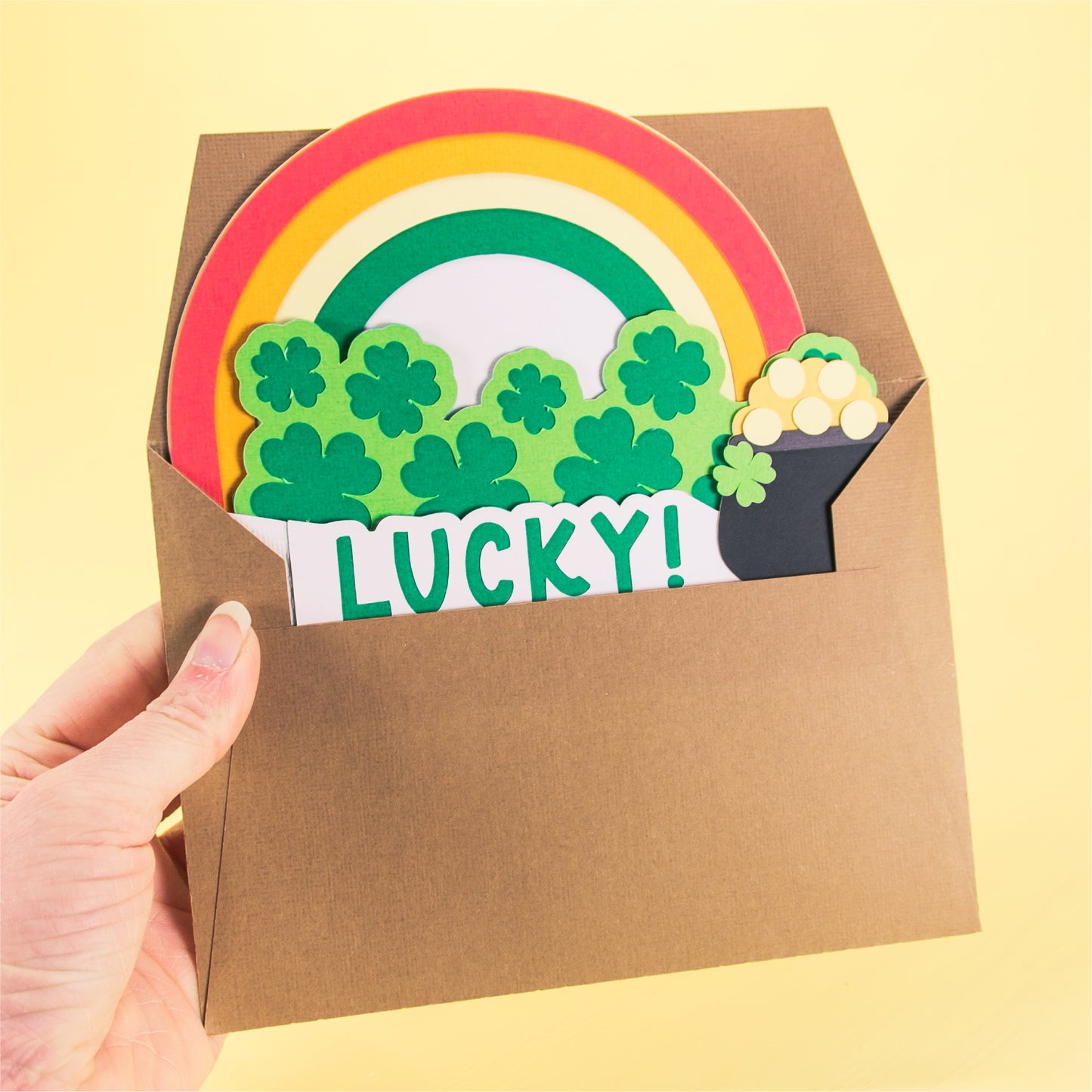 Lucky Rainbox Card - 3D St. Patrick's Day Card SVG