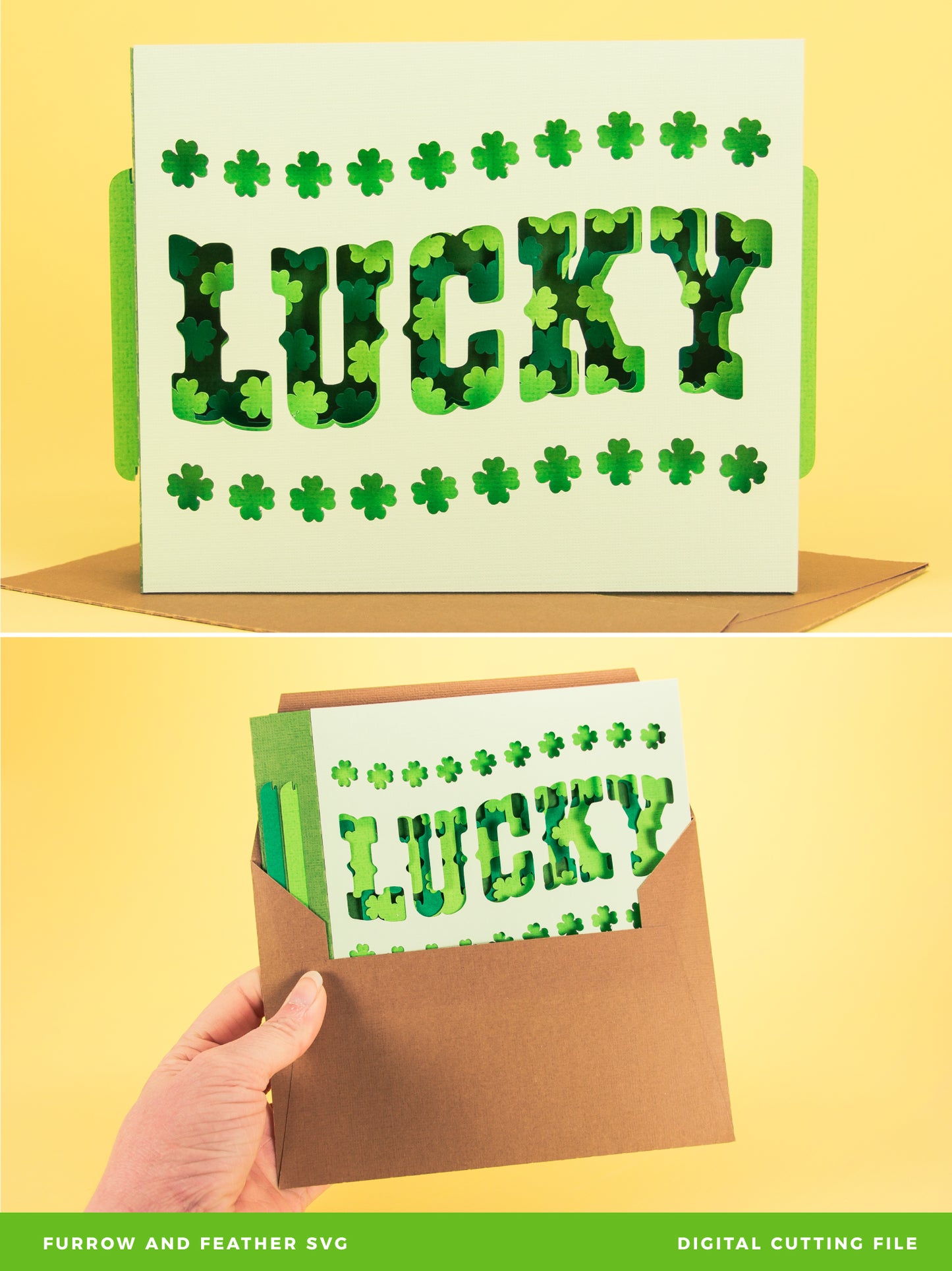 Lucky Shadowbox Card - 3D St. Patrick's Day Card SVG