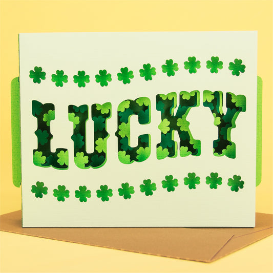 Lucky Shadowbox Card - 3D St. Patrick's Day Card SVG