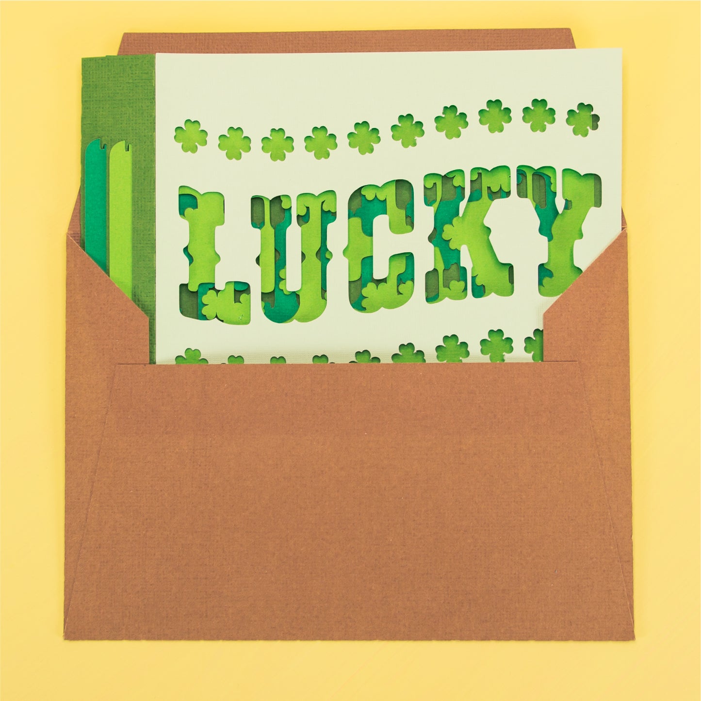 Lucky Shadowbox Card - 3D St. Patrick's Day Card SVG