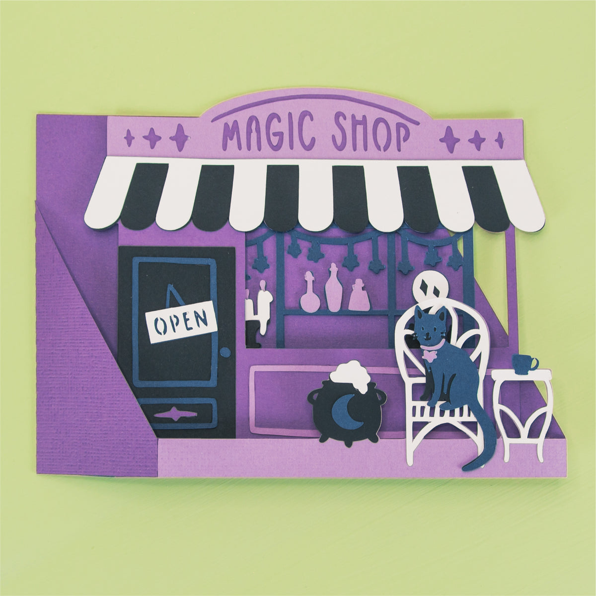 Magic Shop Card SVG - 3D Halloween SVG