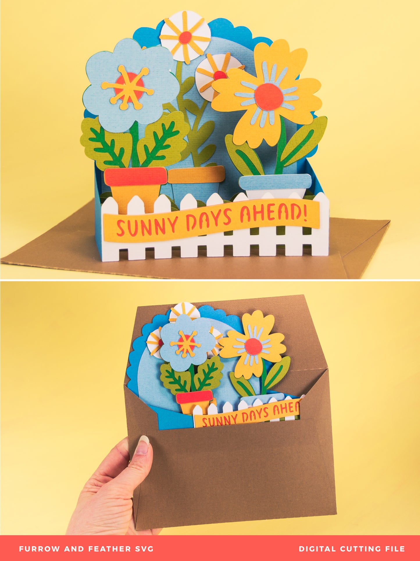 Mod Flower Card - 3D Card SVG