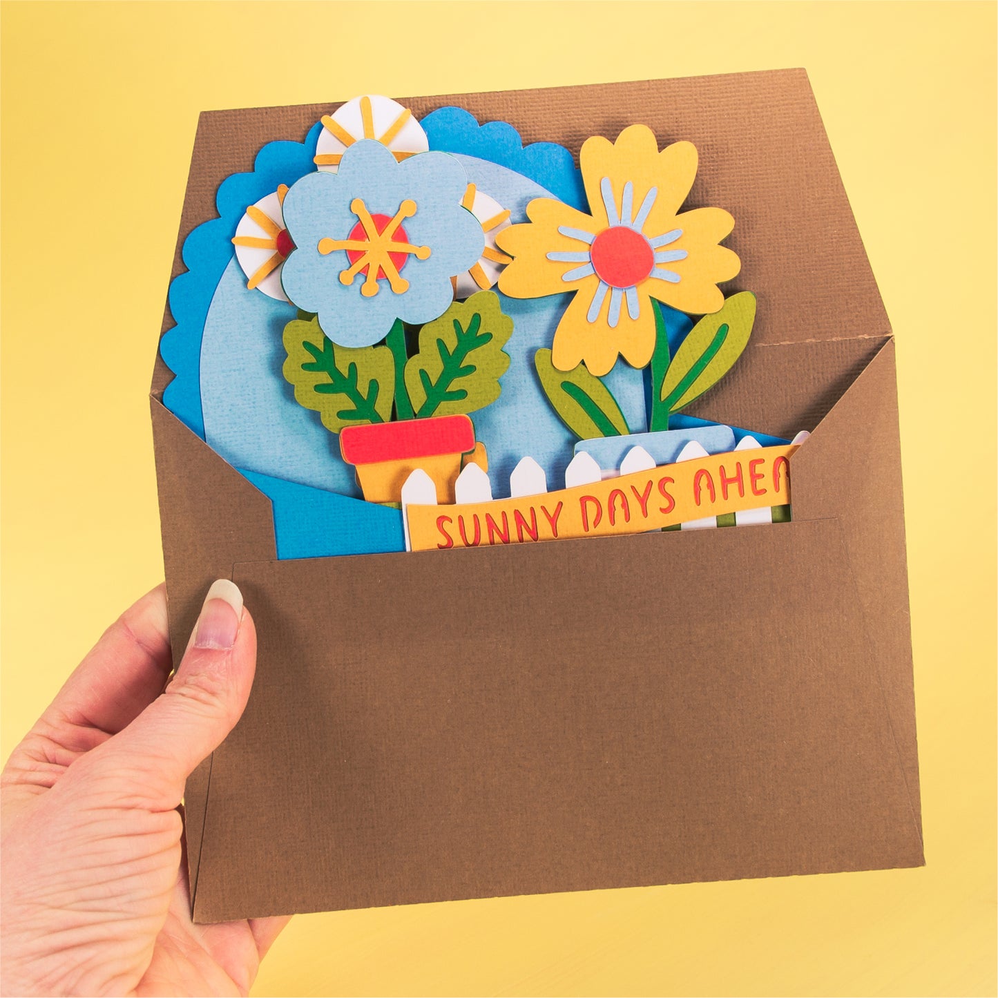 Mod Flower Card - 3D Card SVG