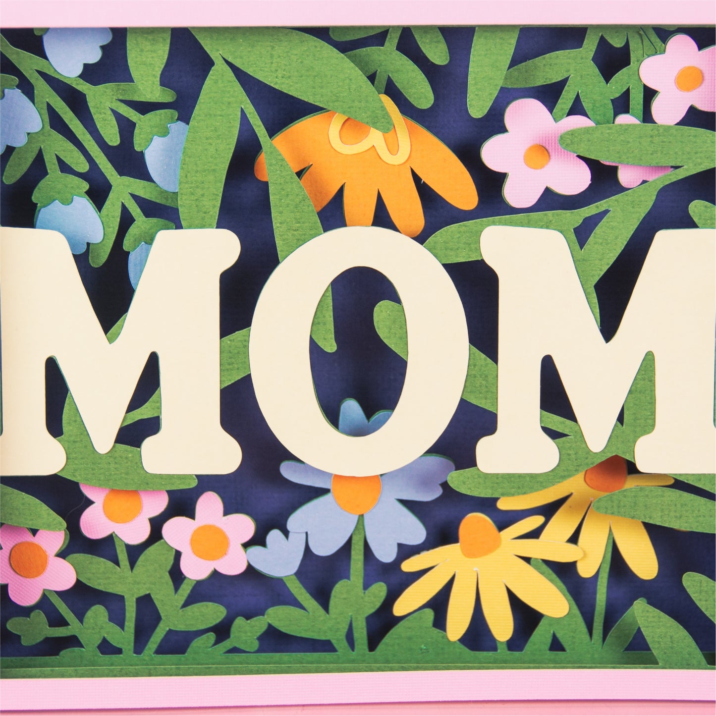 Layered Mom Card with Flowers - 3D Mother's Day Card SVG