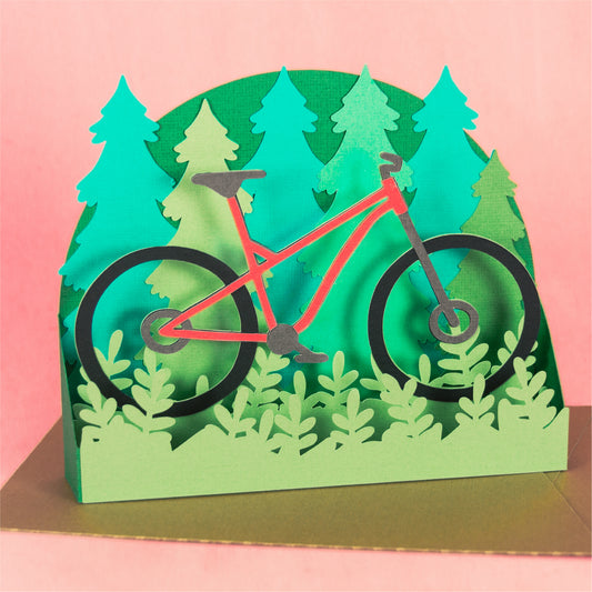 Mountain Bike Card - 3D Biking Card SVG