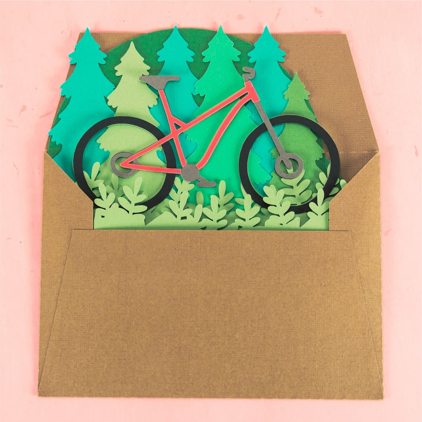 Mountain Bike Card - 3D Biking Card SVG