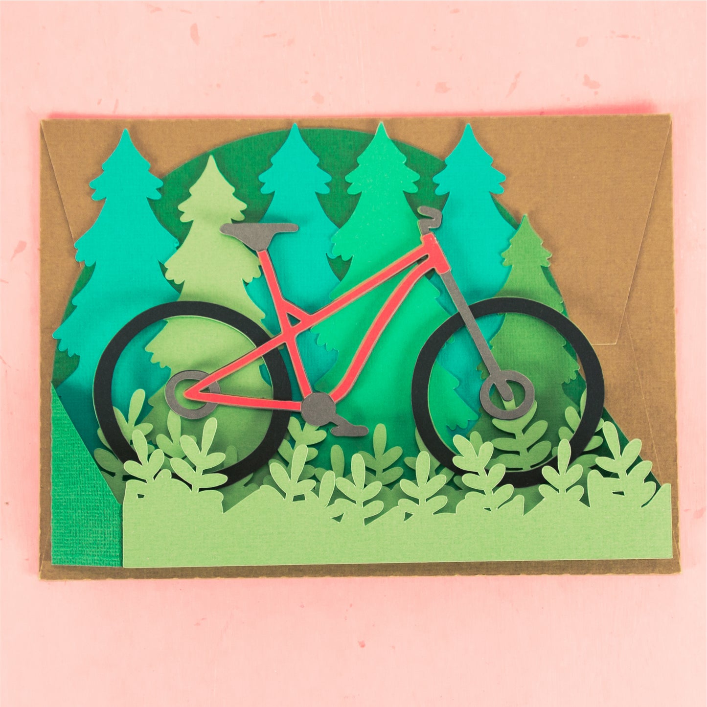 Mountain Bike Card - 3D Biking Card SVG