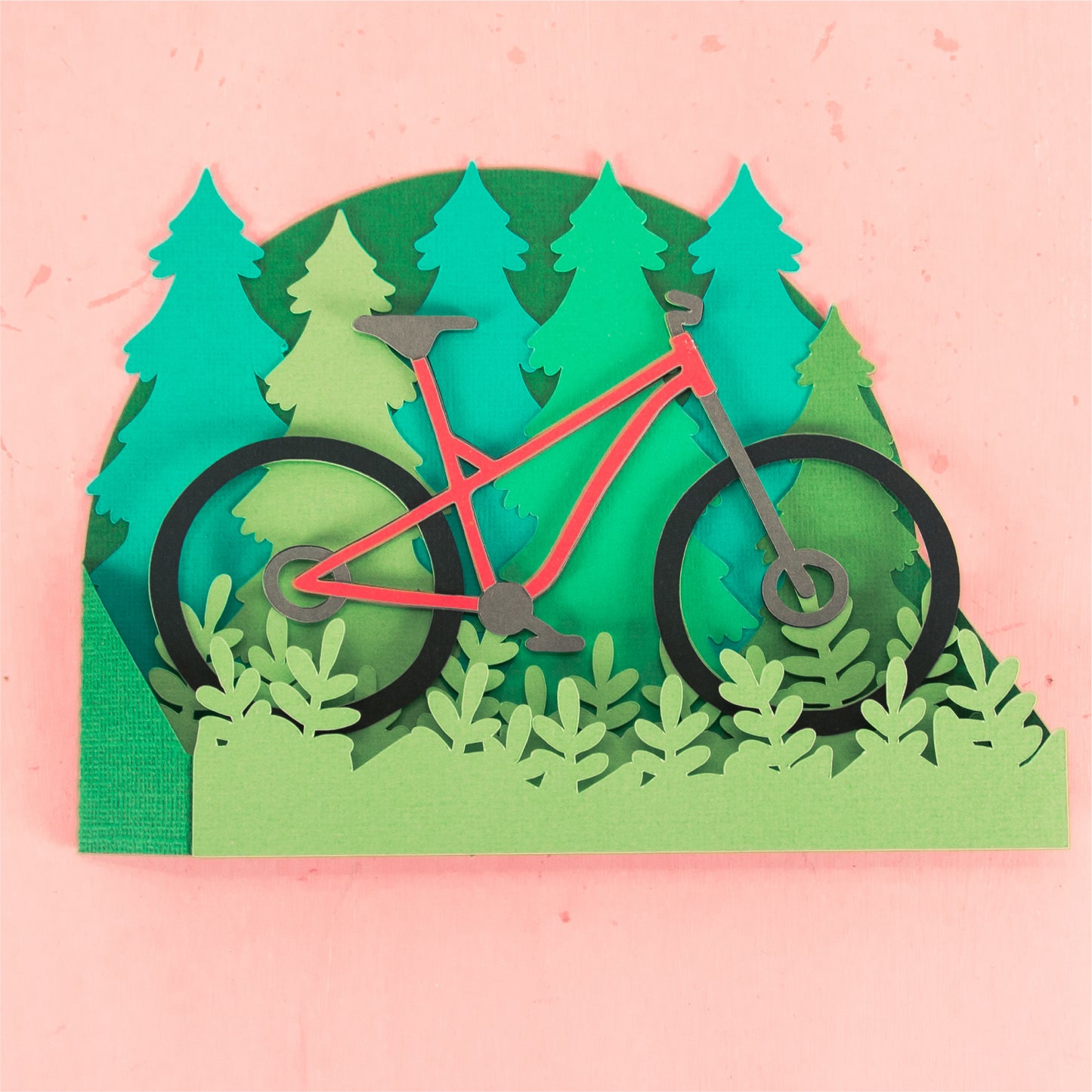 Mountain Bike Card - 3D Biking Card SVG