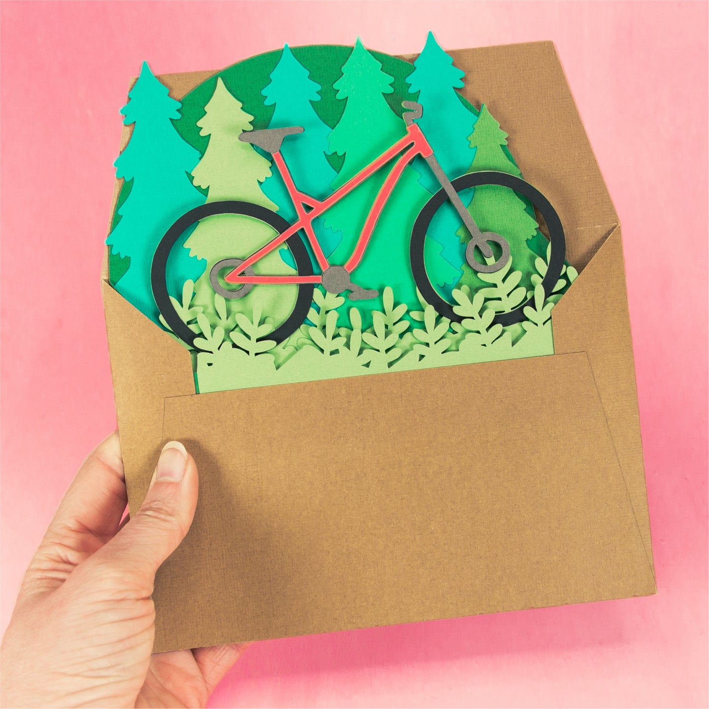 Mountain Bike Card - 3D Biking Card SVG