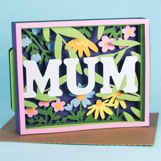 Layered Mum Card with Flowers - 3D Mother's Day Card SVG