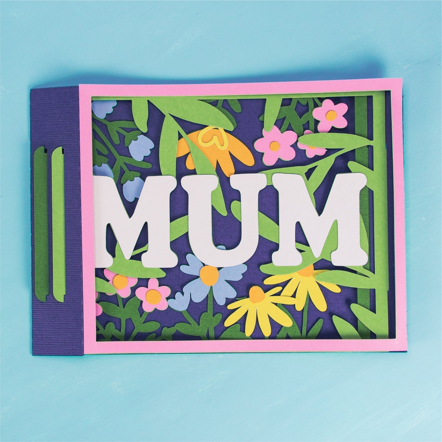 Layered Mum Card with Flowers - 3D Mother's Day Card SVG