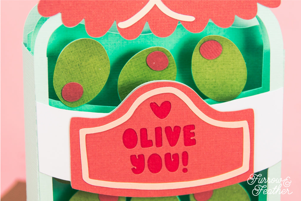 Olive You! - Punny Olive Jar SVG - Birthday Card SVG