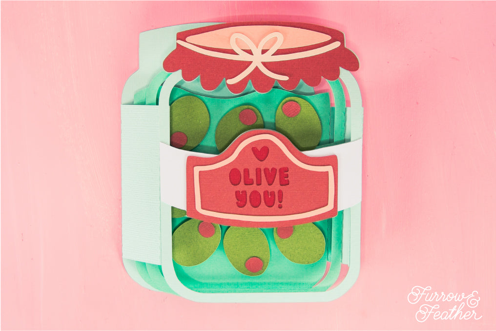 Olive You! - Punny Olive Jar SVG - Birthday Card SVG