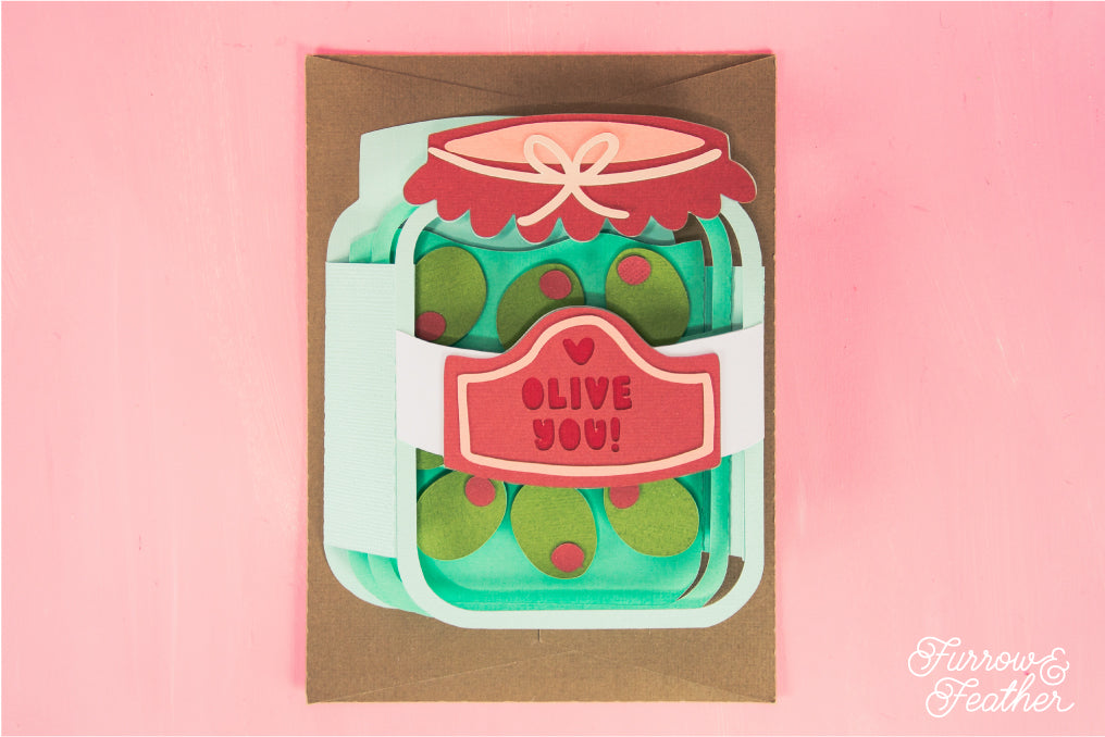 Olive You! - Punny Olive Jar SVG - Birthday Card SVG