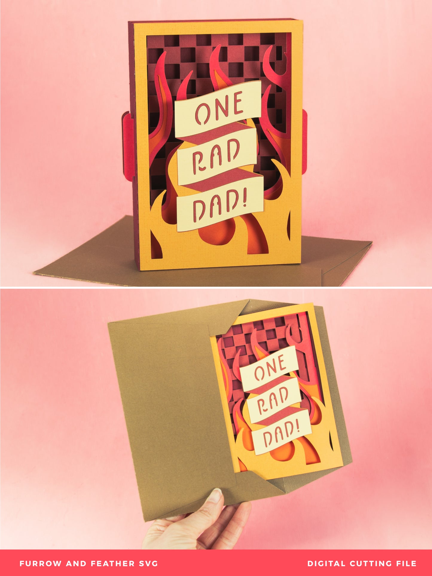 One Rad Dad Card - 3D Father's Day Card SVG