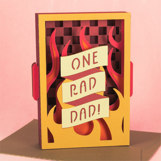 One Rad Dad Card - 3D Father's Day Card SVG