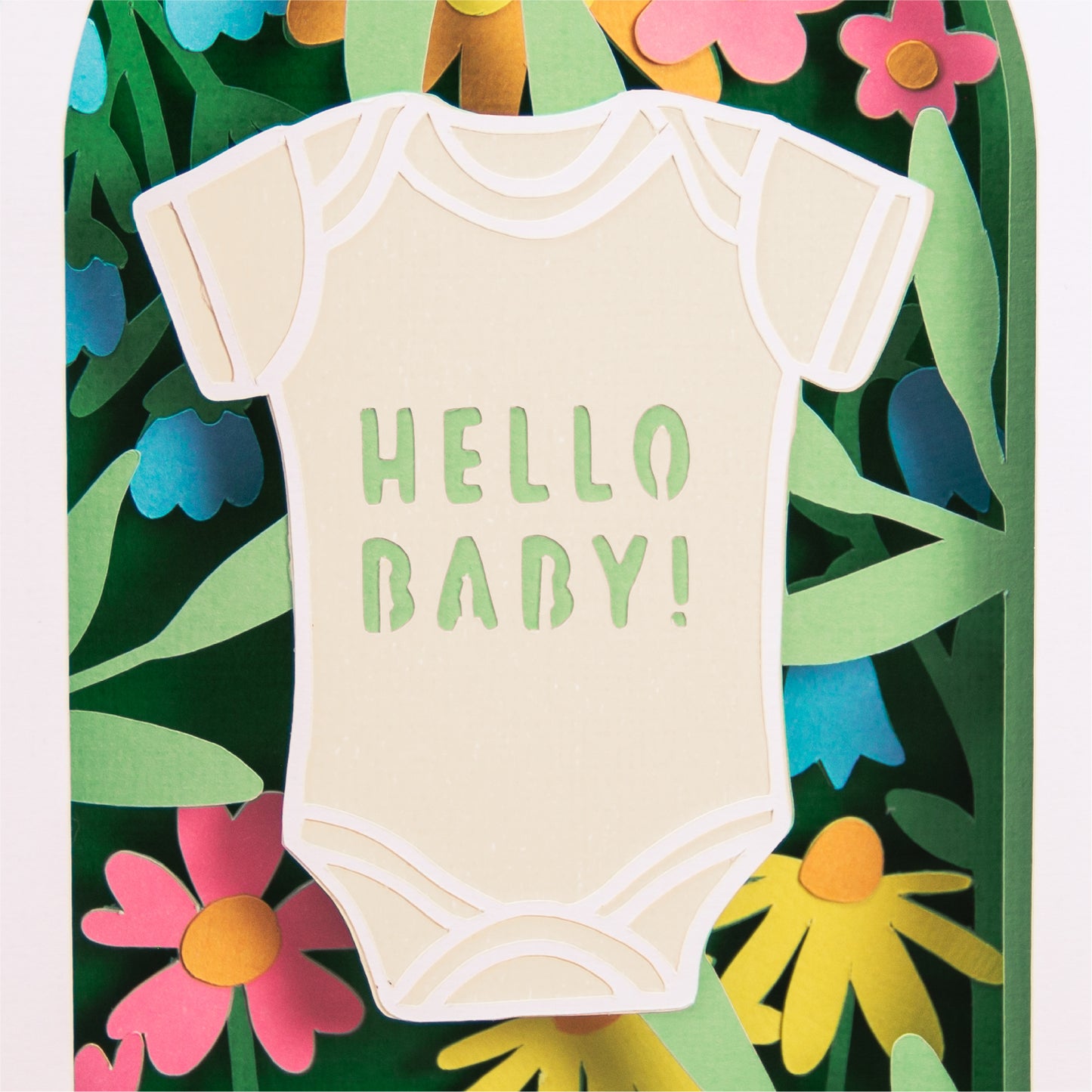 Baby Onesie with Flowers Card - 3D Newborn Card SVG