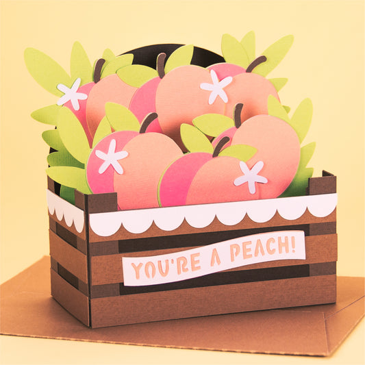 Peach Crate Card - 3D Summer Card SVG