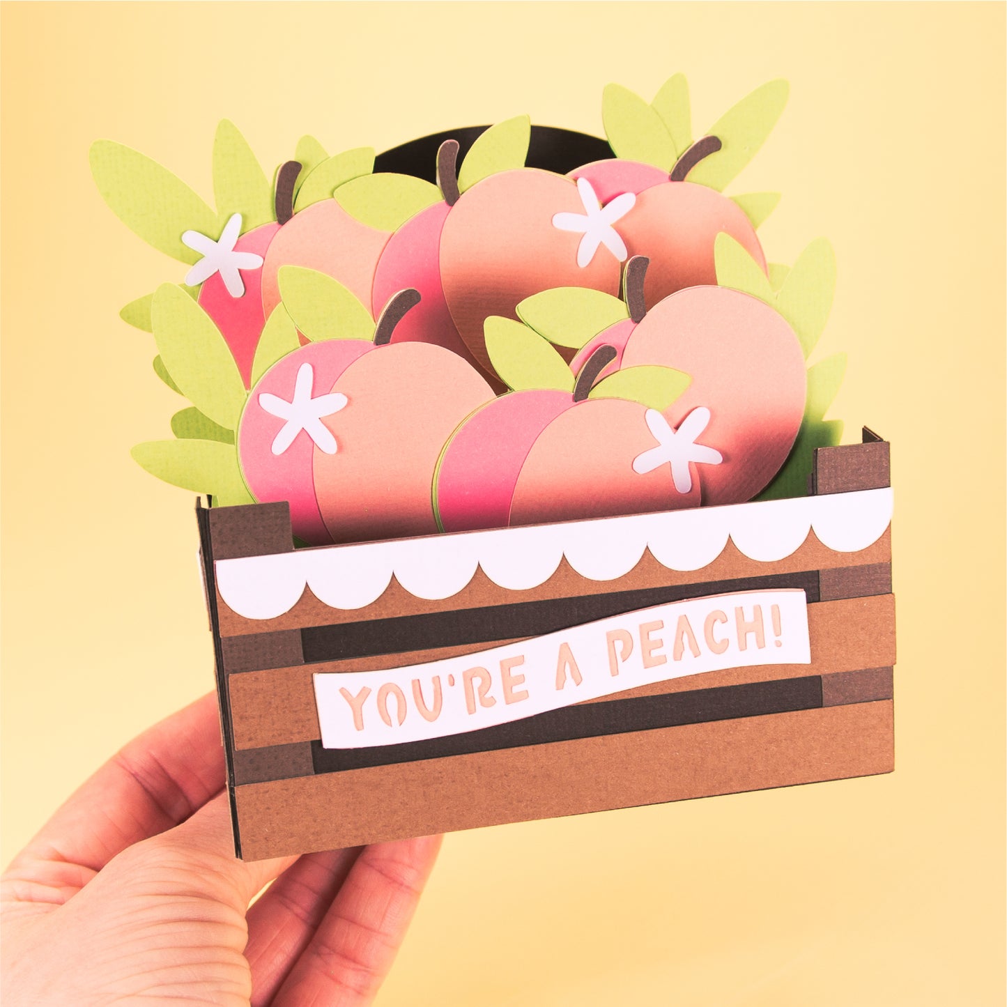 Peach Crate Card - 3D Summer Card SVG