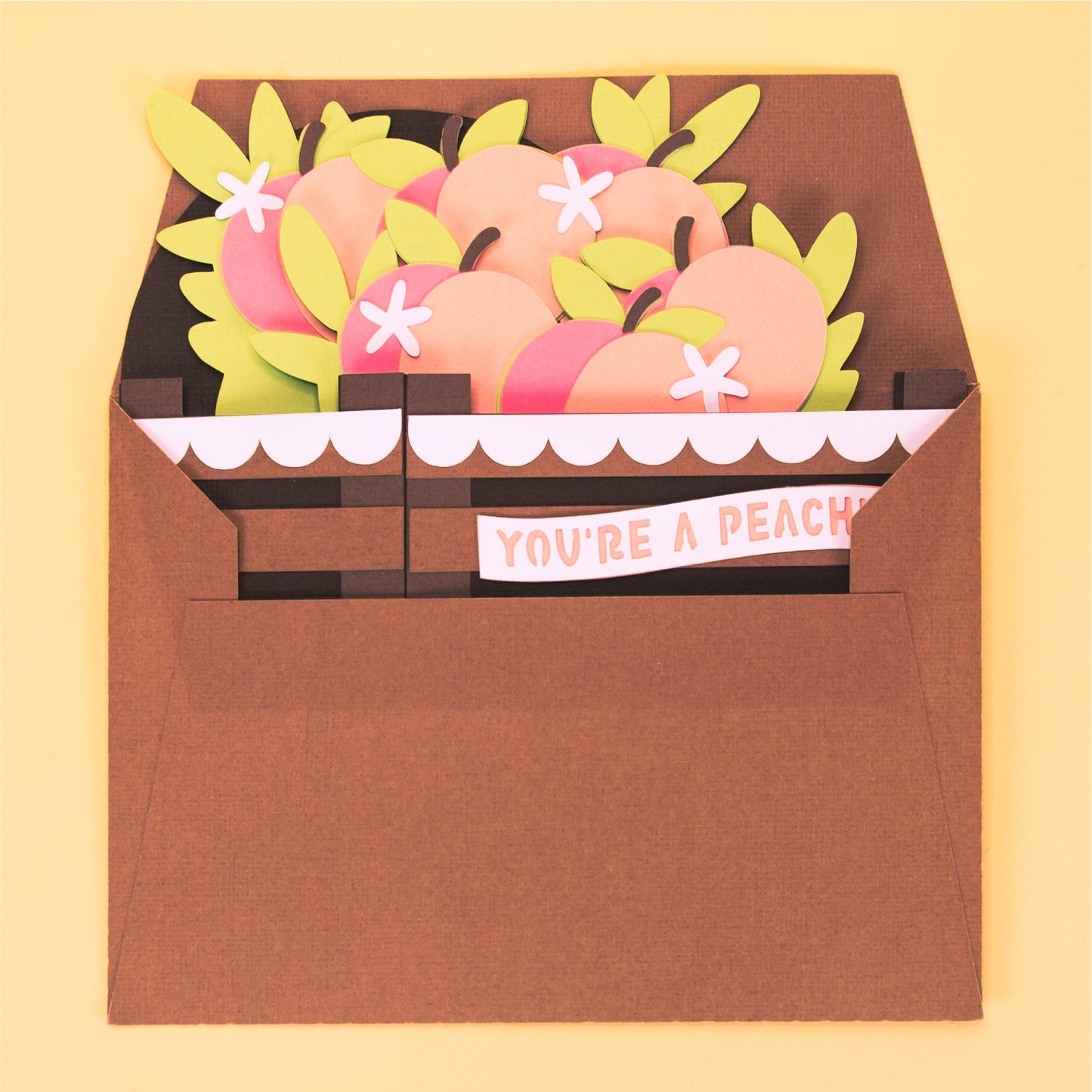 Peach Crate Card - 3D Summer Card SVG
