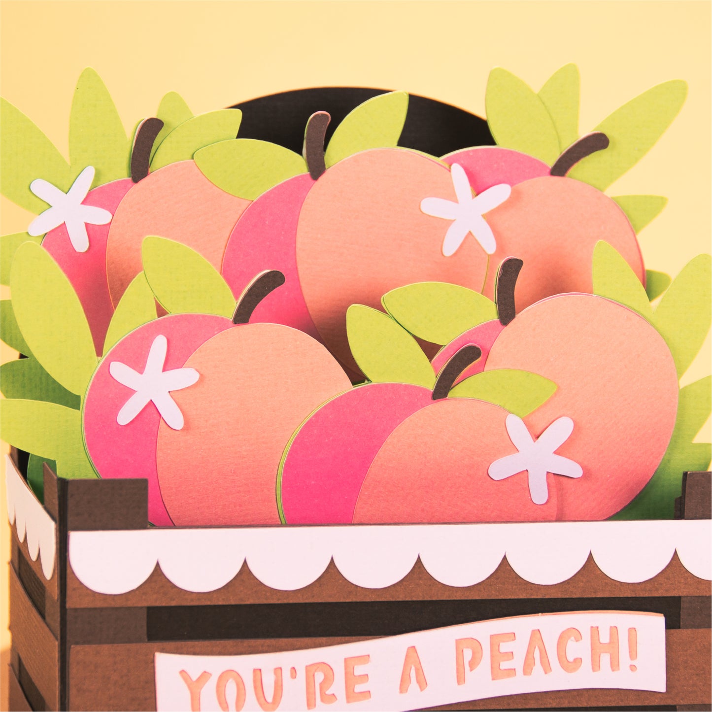 Peach Crate Card - 3D Summer Card SVG